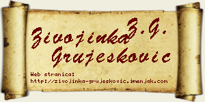 Živojinka Grujesković vizit kartica